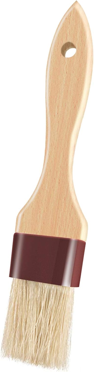 Pastry Brushes for Baking Basting Brush with Boar Bristles and Beech Hardwood Handles Culinary Oil Brush for Barbecue Butter Grill BBQ Sauce Baster Marinade Kitchen Food Cooking Brushes (1 inch)