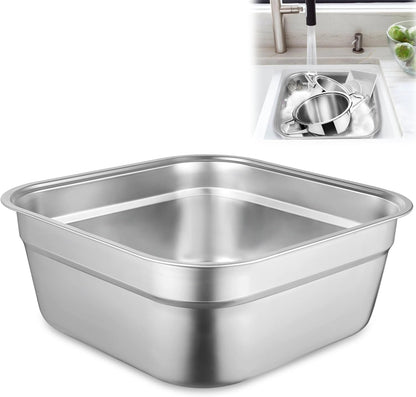 yeesport 2-in-1 Washing Up Bowl Set, Stainless Steel Dish Tub with Colander, Fruit Vegetable Washing Basin, Multi-purpose Bowl Kit for Washing and Draining Rice, Pasta, Food Strainer Mixing Bowl