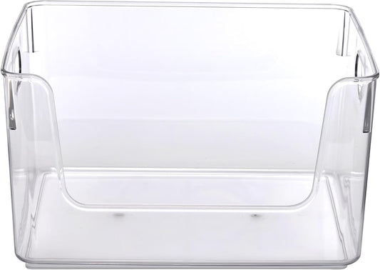 Clear Glossy Plastic Open Front Organizer Bin, Single Size Organizer Bin