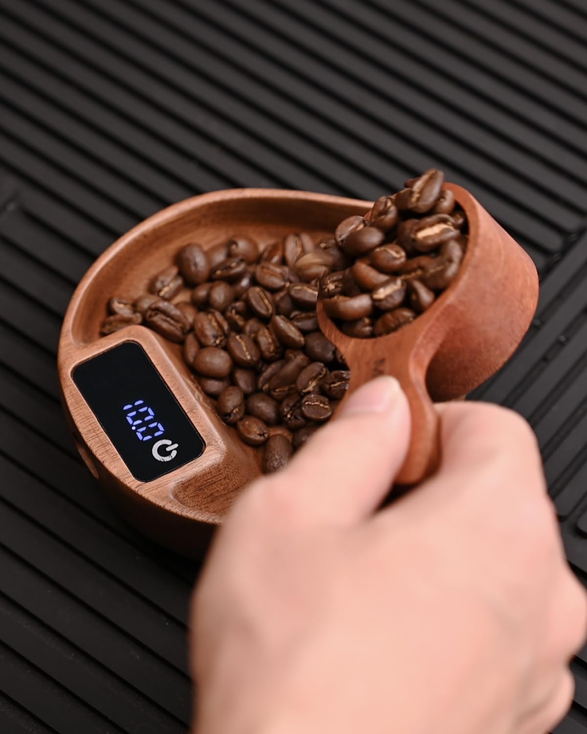Walnut Coffee Bean Scale Set with Spritzer, Coffee Lover Gifts