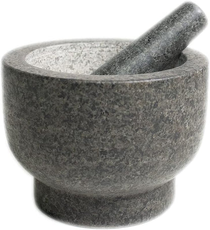 Cilio by Frieling Goliath Natural Granite Mortar and Pestle Set, Grinder for Spices and Seeds, 5 Inches Tall - Mortar Pestle Seed Grinder - Italian Mortar and Pestle