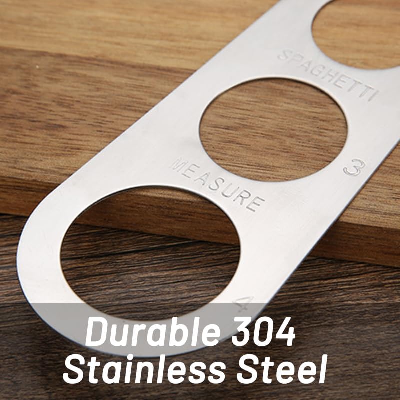 2 Pack Stainless Steel Spaghetti Measure Tool - Quick Pasta Measuring Tool with 4 Serving Pasta Measuring Portion Control Gadgets for Kitchen Cooking (Silver)