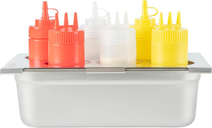 Restaurantware Stainless Steel Bottle Organizer - 1 Count - 6.299 x 7.087 x 0.394 Inches - Dishwasher-Friendly Condiment Holder - Kitchen Bottle Rack - Space-Saving Design - Silver