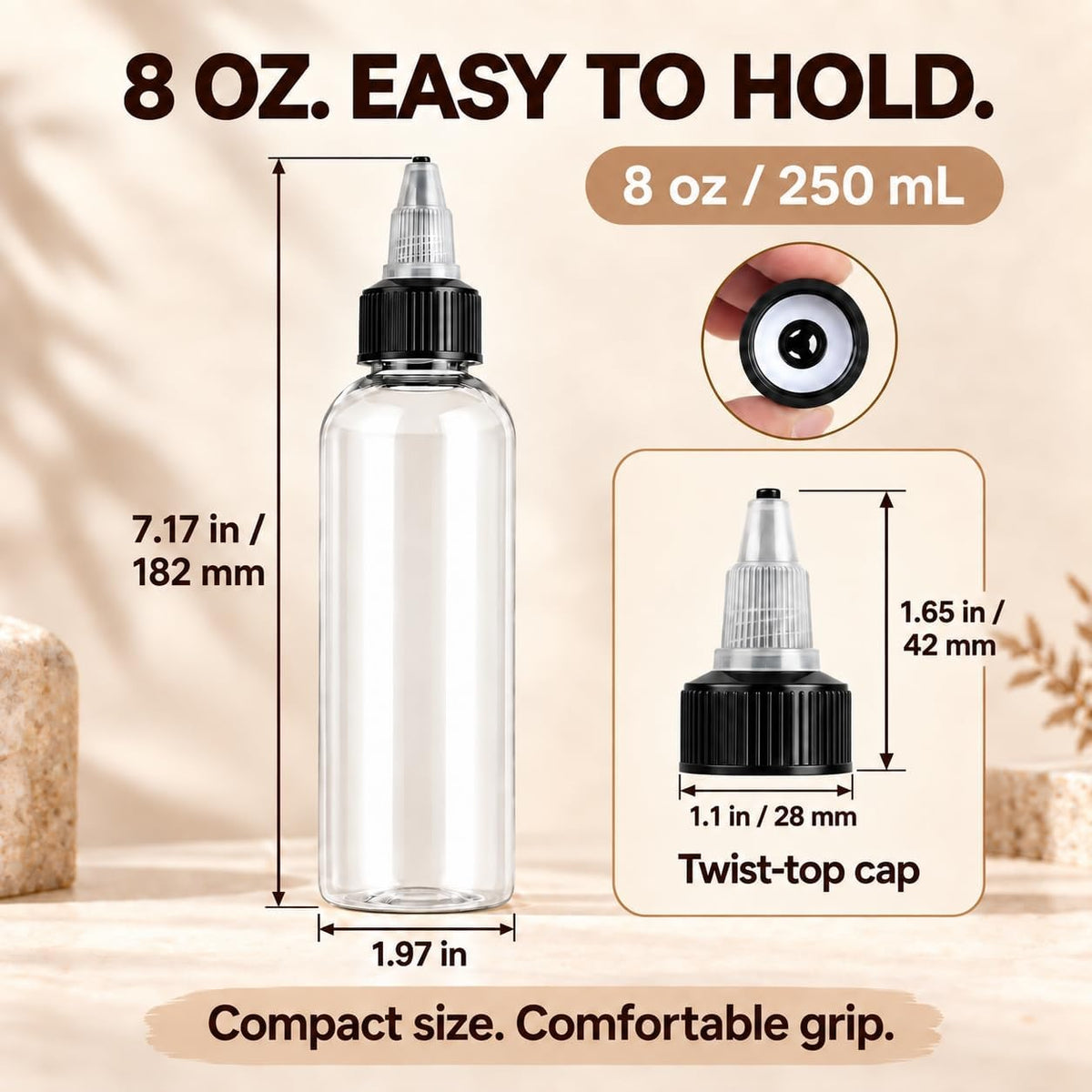 40 Pack Clear Dispensing Bottles,4oz Squeeze Bottles with Twist Top Caps