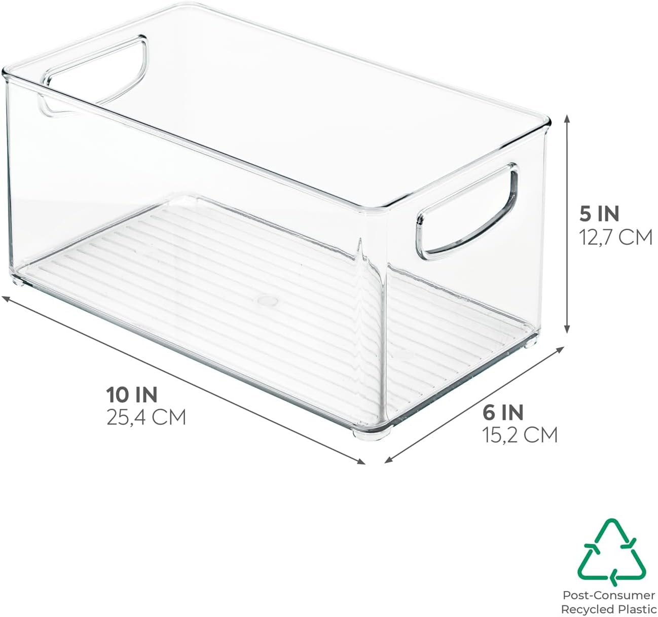 iDesign Stackable Clear Plastic Bin | Kitchen Organizers and Storage, For Fridge and Pantry