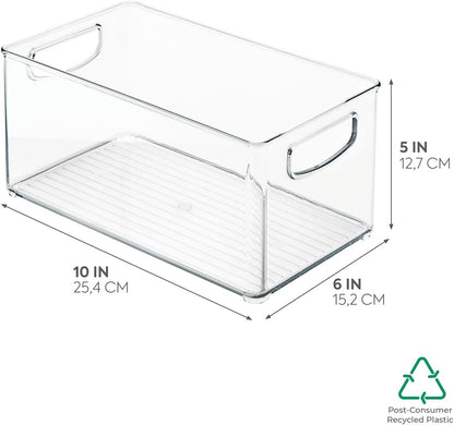 iDesign Stackable Clear Plastic Bin | Kitchen Organizers and Storage, For Fridge and Pantry