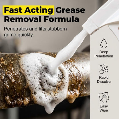 Powerful Grease Remover for Griddles, 2026 New Fast-Acting Heavy-Duty Grill Degreaser Spray,Heavy-Duty Grill Grate Degreaser Spray,Ideal for Cleaning Kitchen Grills and Ovens (White 2pcs)