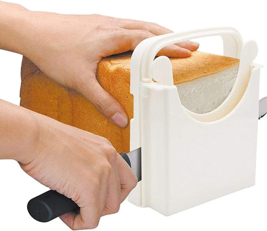 US Bread Slicer Foldable Toast Slicer Tool Adjustable Toast Loaf Slicing Machine Plastic Bread Cutting Guide Tools for Homemade Bread Kitchen Baking Tool(Graphic payment)