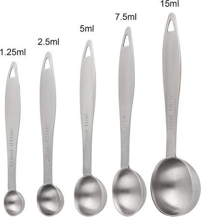 Measuring Cups and Spoons Set, 12 Pieces Stainless Steel Measuring Cup Set, Metal Copper Measuring Cups Spoons, Dry & Liquid Kitchen Measure Cup Spoon & Leveler & Measure Equivalents