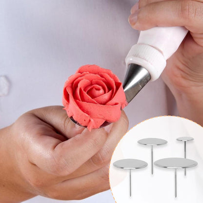 Cake Decorating Tool Kit, 7pcs Stainless Steel Icing Piping Nozzle Tips, 4pcs Cake Flower Nail and 1 Flower Lifters for Cake Fondant Cupcake