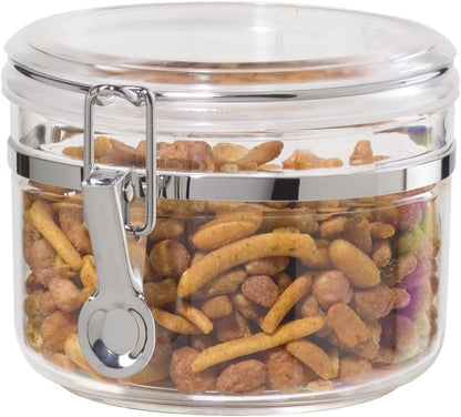 Oggi Large Clear Canister with Clamp Lid, 72 oz - Large Airtight Food Storage Container, for Kitchen & Pantry Storage of Bulk, Dry Foods, Pasta, Flour, Sugar, Coffee, Rice, Tea, Spices & Herbs
