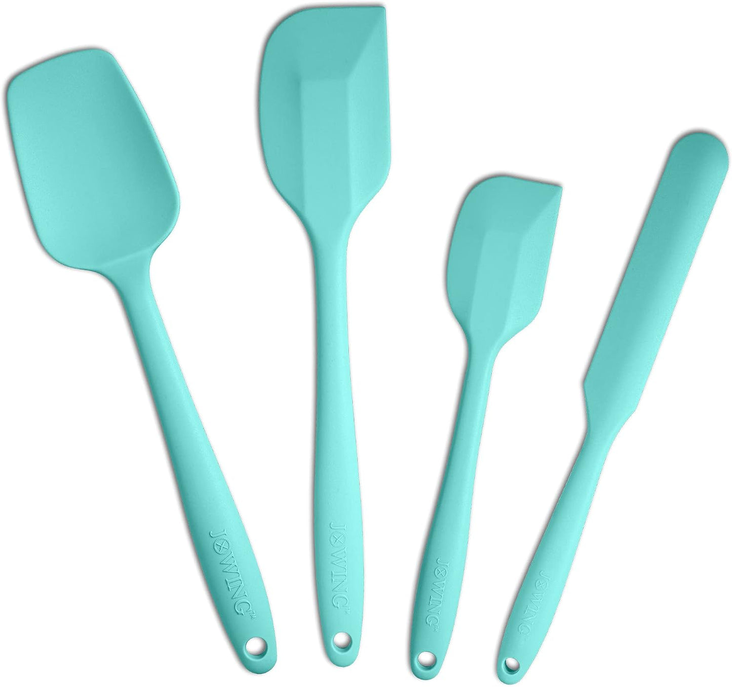 4 Piece Silicone Spatula Set, Flexible Heat Resistant Non-scratch Baking Cooking Rubber Spatulas with Stainless Steel Core, Black