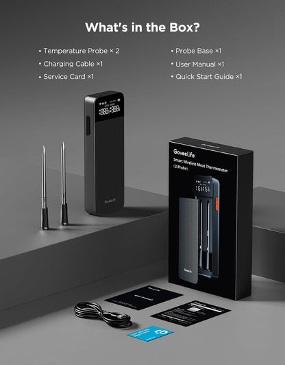 GoveeLife Smart Wireless Meat Thermometer Digital 2 Probes with App Alarm