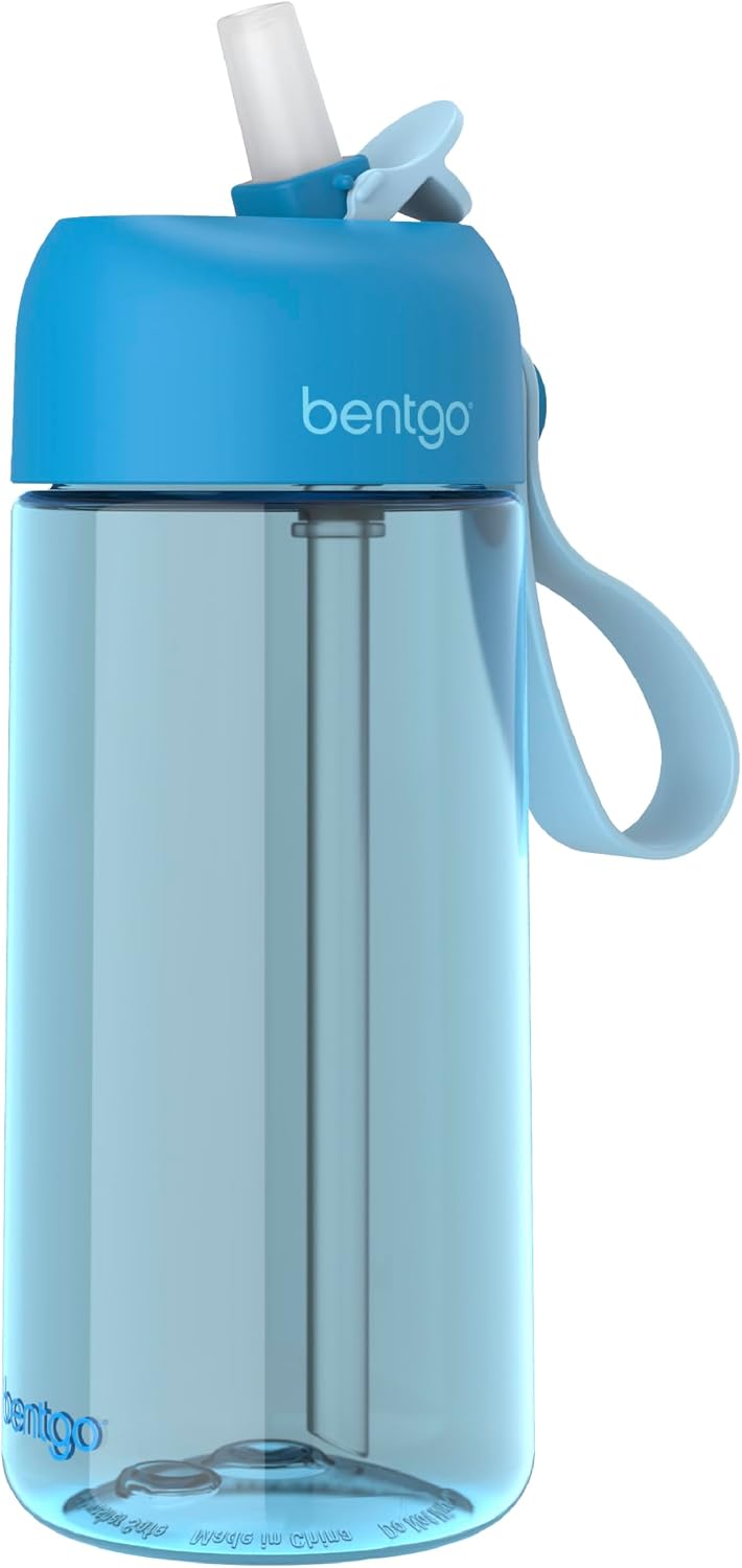 Bentgo Kids Water Bottle - Leak-Proof, Durable Tritan PFAS- & BPA-Free 15 fl oz, Kids/Toddlers Ages 3+ for School & Sports; Bite & Sip Spout, Carrying Handle, Dishwasher Safe (Unicorn)
