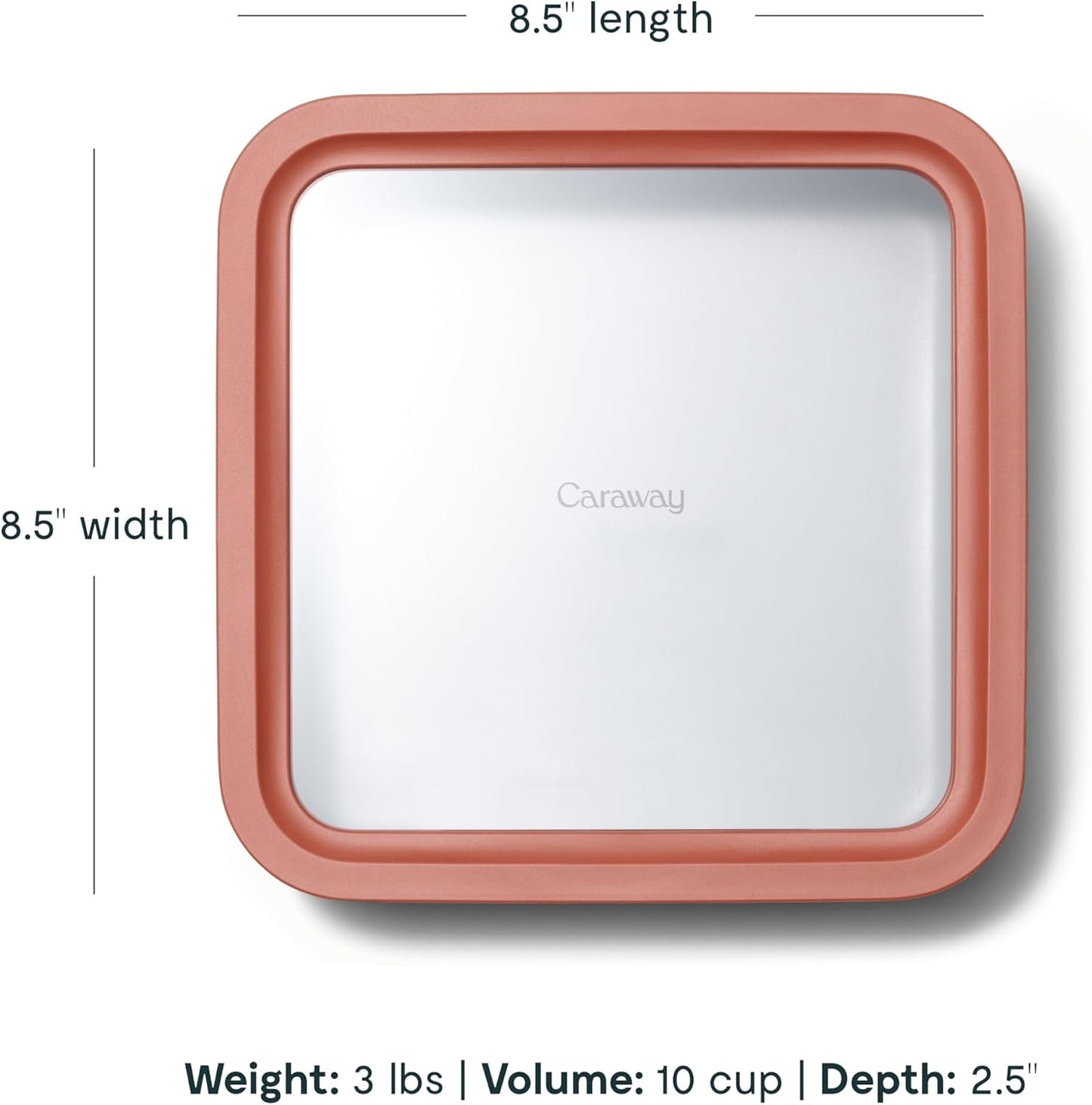 Caraway Glass Food Storage - 4.4 Cup Glass Container - Ceramic Coated - Easy to Store, Non Toxic, Non Stick Lunch Box Container with Lids - Dishwasher, Oven, & Microwave Safe - Mist