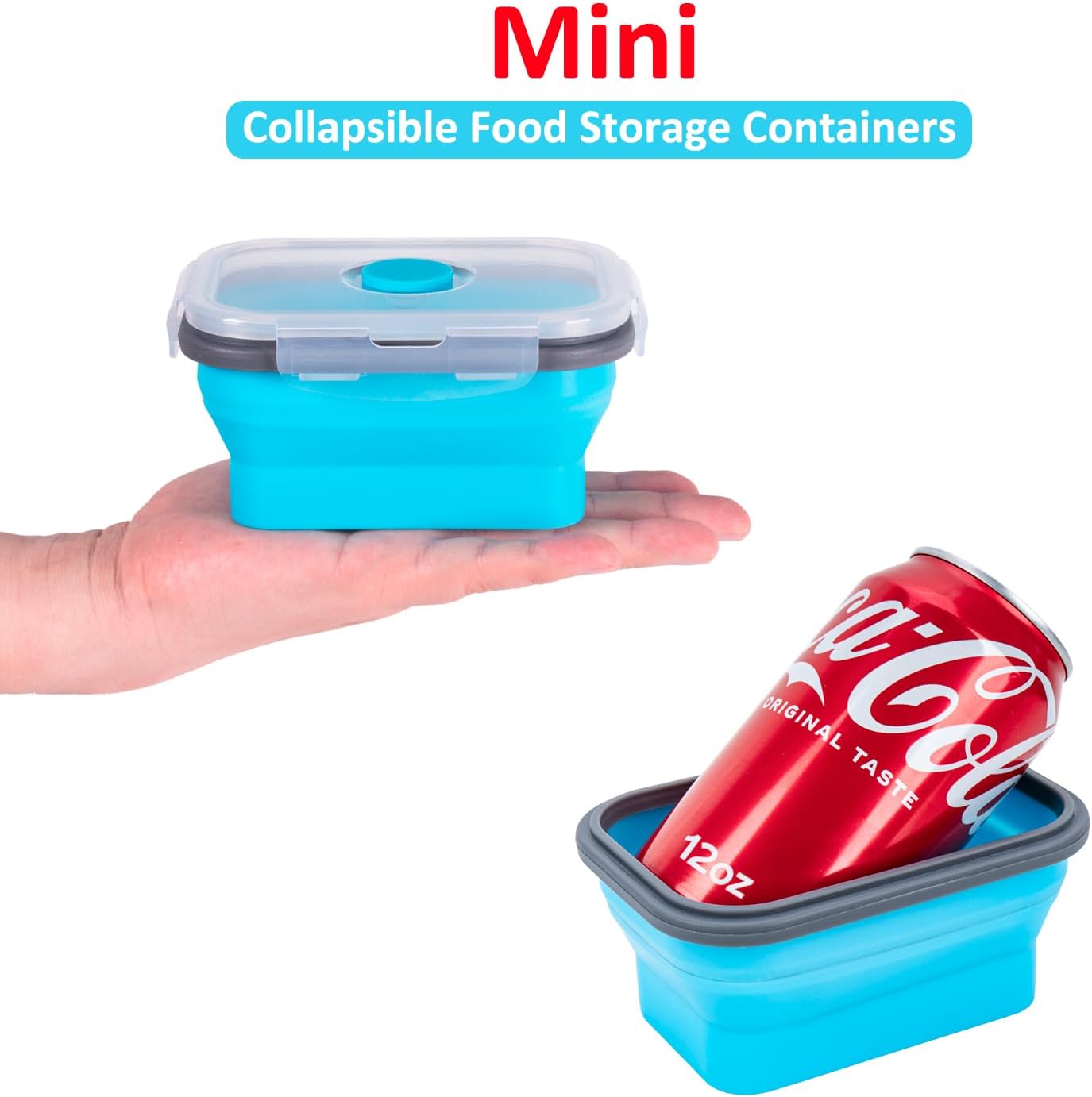 Collapsible Food Storage Containers with Lids, 4 Pack, 40 oz Silicone 1-Compartment Meal Prep Containers Reusable, Lunch Bento Boxes for Adults, Microwave Freezer Dishwasher Safe, BPA-Free, Black