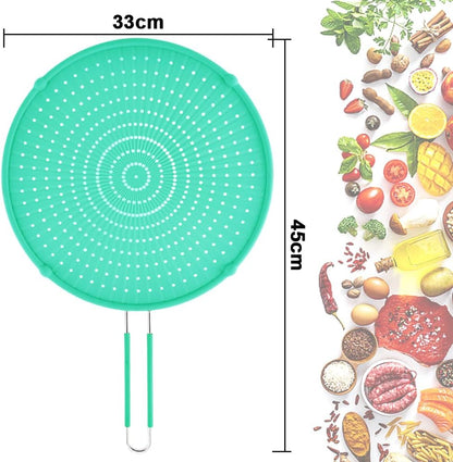 Splatter Screen for Frying Pan, Grease Splatter Guard, Heat-Resistant Splatter Guards for Frying, Silicone Splatter Guard for Everyday Cooking, Dishwasher Safe （16in×12in×0.5in）