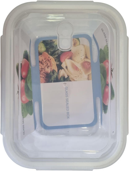 Rectangular Glass Food Storage Containers with Airtight Lids, 5-Piece Set – 34oz, 22oz, 13oz Meal Prep & Leftover Containers, Oven Microwave Freezer Dishwasher Safe