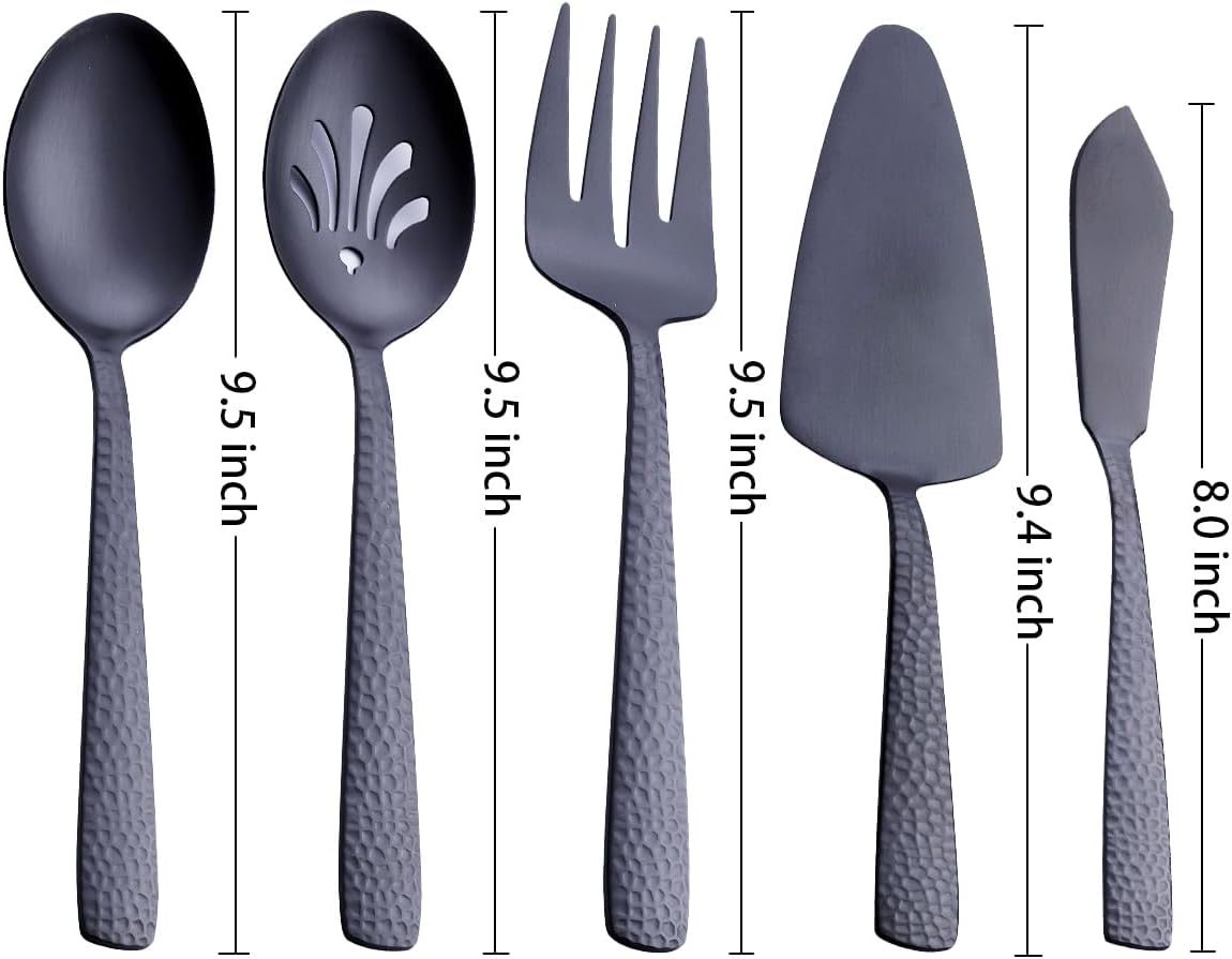 Matte Black Cake Pie Server Set