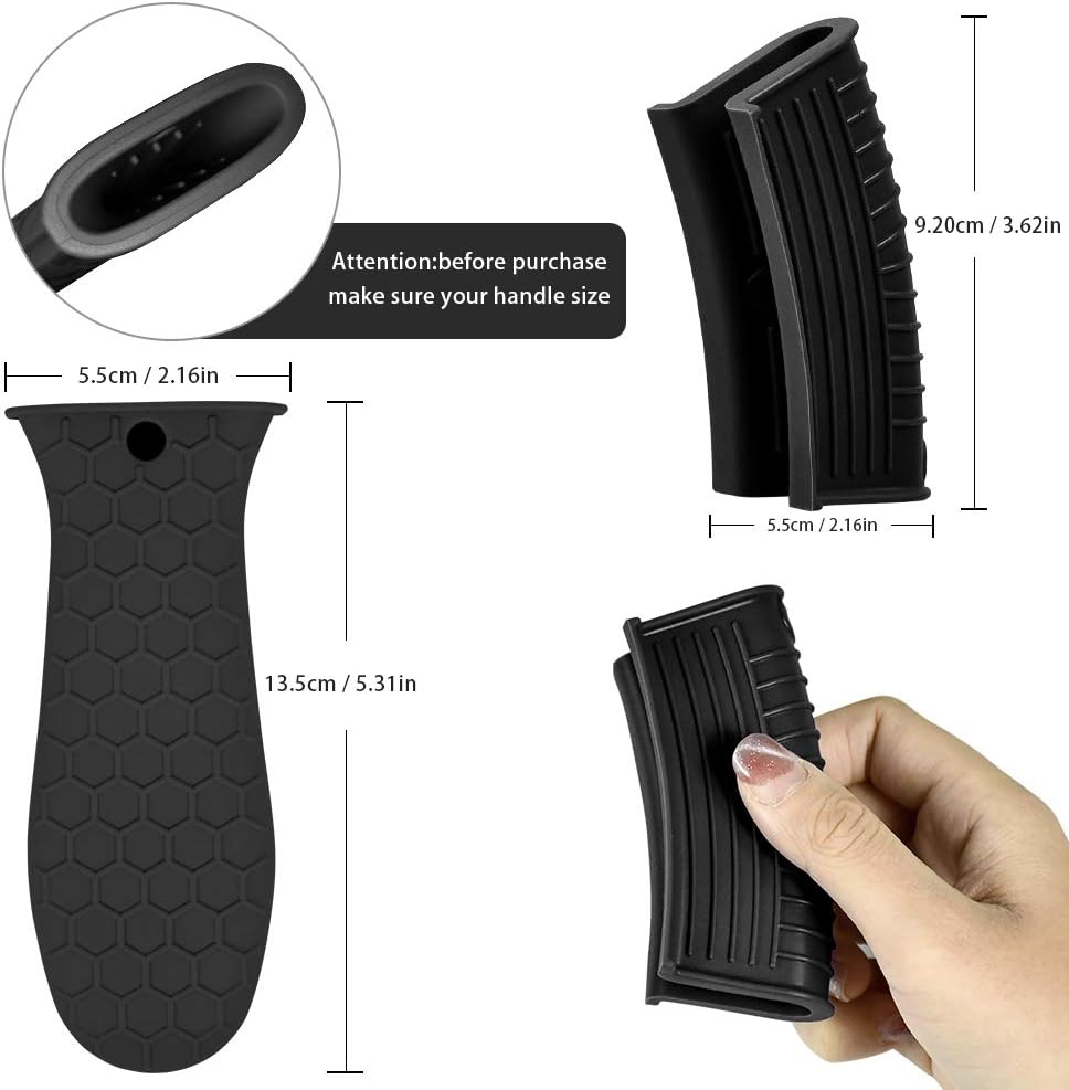 Silicone Hot Handle Holder, Heat Resistant Potholder Cookware Handle Cast Iron Skillets Handles Grip Covers for Cast Iron Skillet