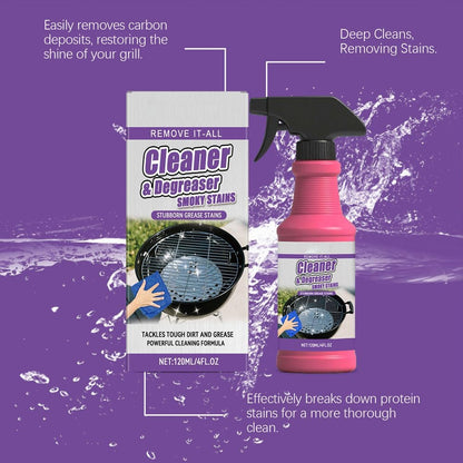 Fast-Acting Heavy Duty Grill Degreaser Spray, BBQ Cleaner Degreaser for Grill Grates, Oven Strength Foaming Trigger, No Scrubbing (1PC)