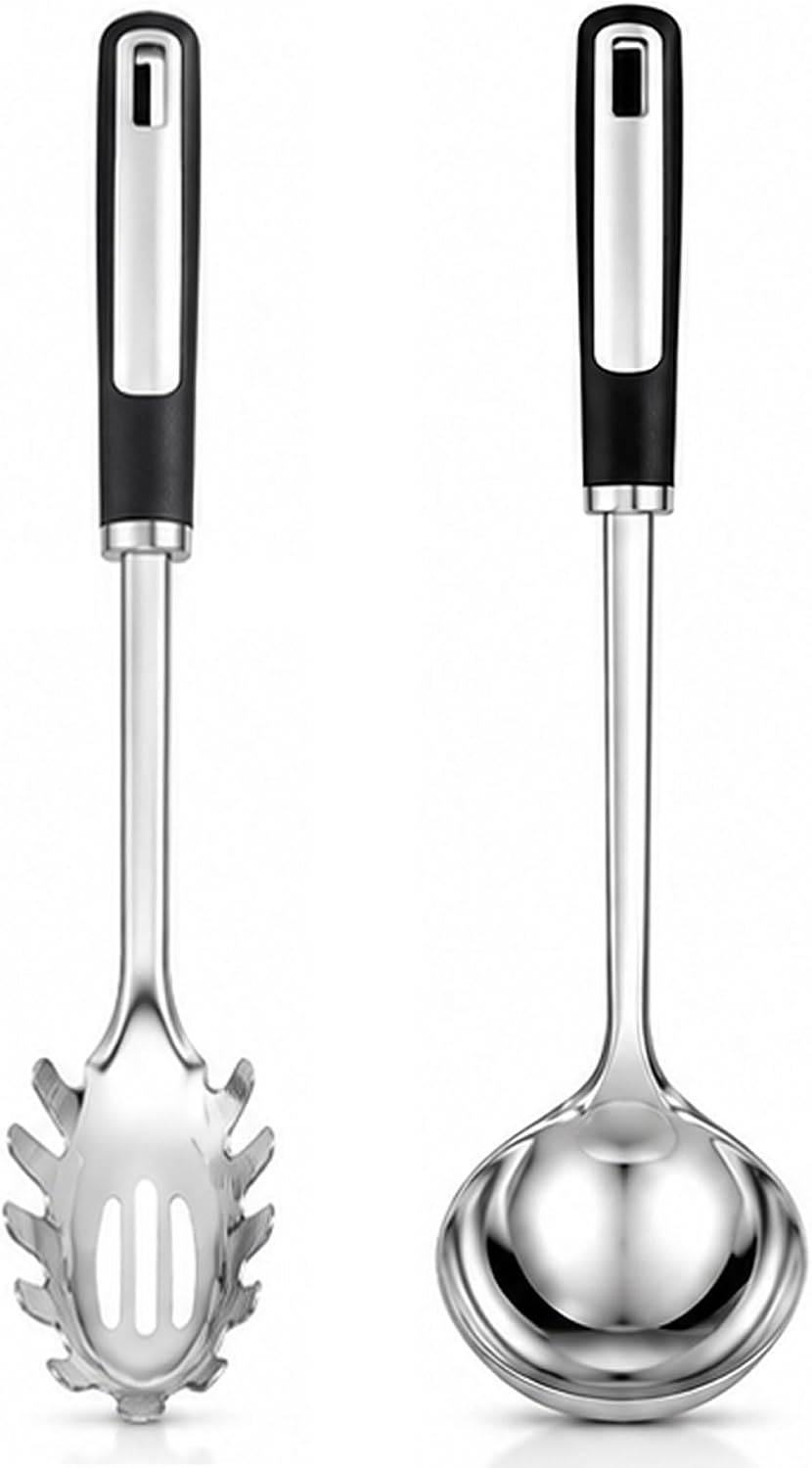 Stainless Steel Cooking Spoon Set, Serving,Slotted & Ladle
