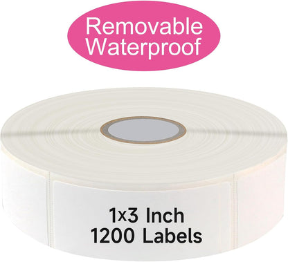 1200 Blank Removable Freezer Labels Water Oil Resistant with Perforation Line for Easy Distribution and Use,Apply Food containers Jars,and Kitchen Pantry Organization (1 "x 2")