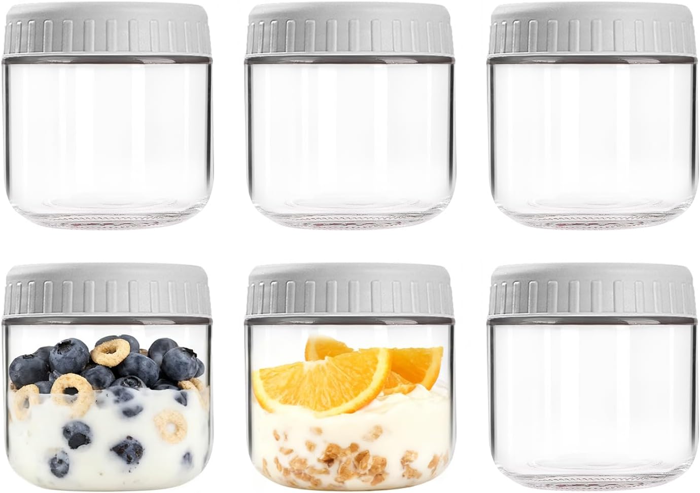Overnight Oats Containers with Lids, 10oz Wide Mouth Mason Jars with Lids, 9 Pack Glass Jars with Airtight lid for Chia Pudding Yogurt Salad, Meal Prer Oatmeal Jars, Pink