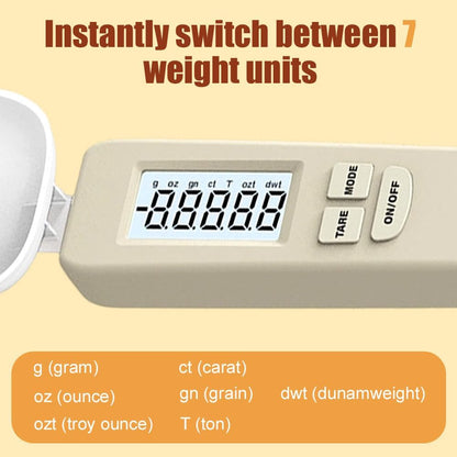 Electronic Measuring Spoon, High Precision Digital Kitchen Scale Spoon with Removable Head & LCD Display 0.1g Accuracy for Herbs, Baking, Coffee, Pet