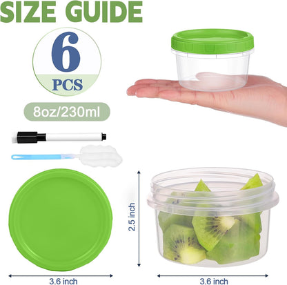10 oz Plastic Containers with Lids, 12 Pack Stackable Small Freezer Container, Reusable Clear Food Storage Meal Prep Containers for Snack Fruit, Microwave & Dishwasher Safe