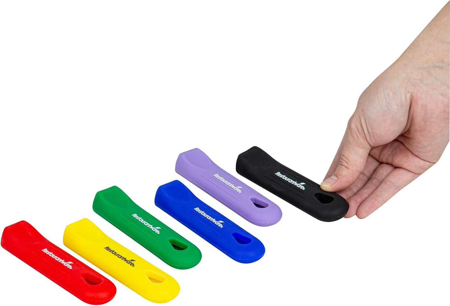 Restaurantware Silicone Pan Handle Cover Set 1-Count Heat-Resistant Removable Pan Handle Grips, Ergonomic Non-Slip Green Handle Protectors for Fry Pans and Sauce Pans