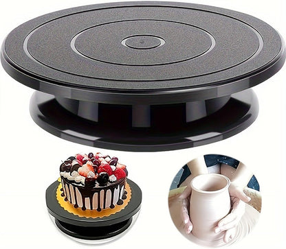 Cake Turntable, 11''Cake Stand Decorating Bakery Supplies, Turnable Black Painting Turn Table Stand for Pastries, Cupcakes and Cake Decorations(Black) (Black Small turntable 1PCS)