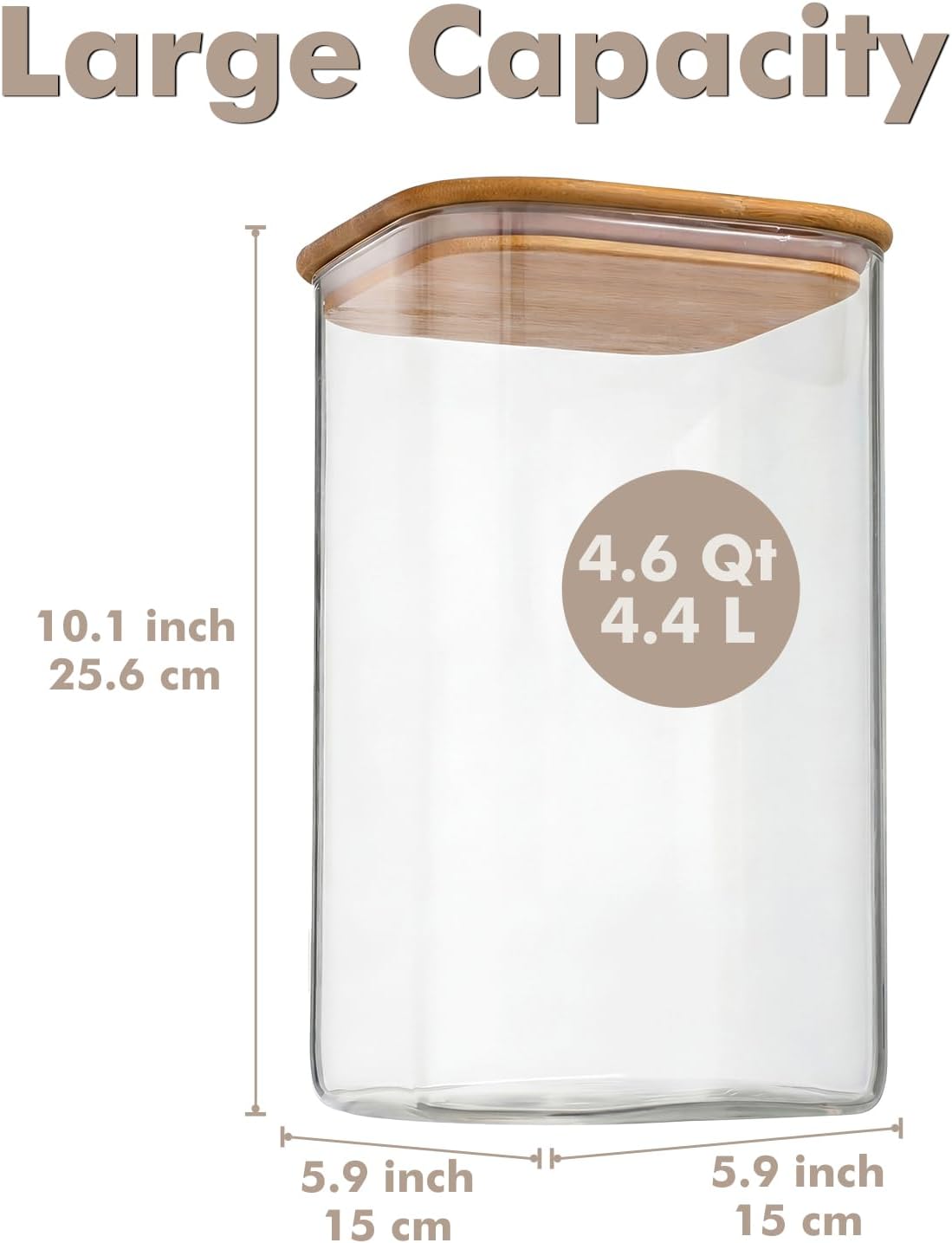 2-Pack 3.4Qt Large Glass Flour Sugar Storage Containers with Lids | Wide Mouth Design, With Measuring Cups, Minimalist Kitchen Organizer,Scandinavian Style Storage,Nordic Style Storage