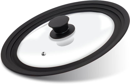Lerykin Tempered Glass Lid - Universal Lid with Heat Resistant Silicone Rim for Pots, Pans and Skillets - Pan Cover Replacement Lid Fits 9.5", 10" and 11" Diameter Cookware