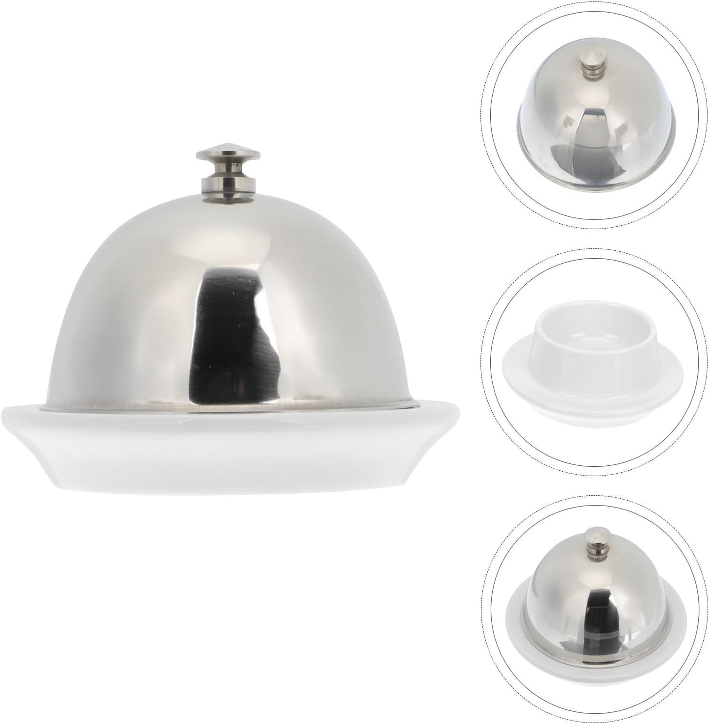 Stainless Steel Butter Dish with Lid Cheese Plate Relish Sauce Dish Small Serving Tray for Dining and Entertaining, 1pcs Set