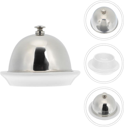 Stainless Steel Butter Dish with Lid Cheese Plate Relish Sauce Dish Small Serving Tray for Dining and Entertaining, 1pcs Set
