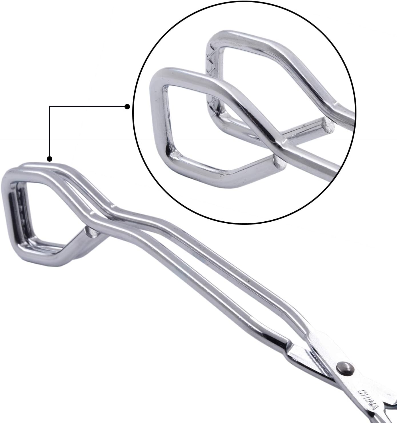 HINMAY Scissor Cooking Tongs 11-Inch Stainless Steel Wire Tongs Kitchen Scissor Tongs, Set of 2