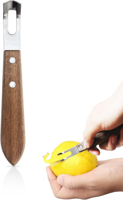 Lemon Zester Tool with Channel Knife, 2-in-1 Citrus Garnish Tool
