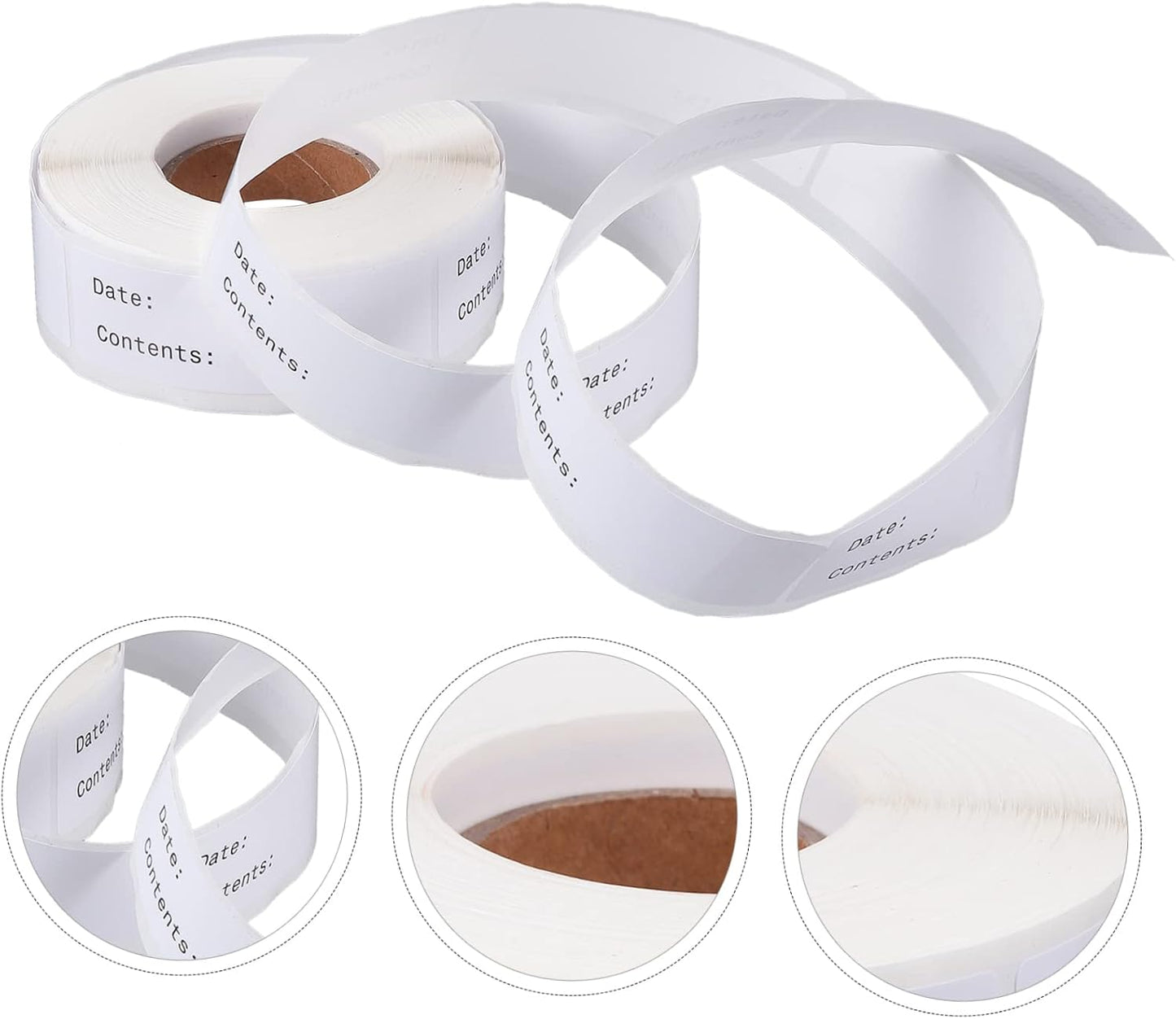 DOITOOL Writable Blank Sticker Labels 1 Roll of Food Marked Classified Stickers for Easy Organization and Date Tracking Removable and Waterproof for Kitchen and Storage