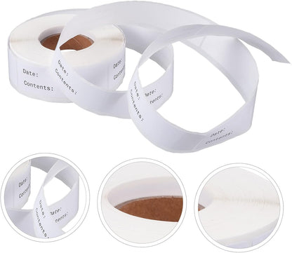 DOITOOL Writable Blank Sticker Labels 1 Roll of Food Marked Classified Stickers for Easy Organization and Date Tracking Removable and Waterproof for Kitchen and Storage