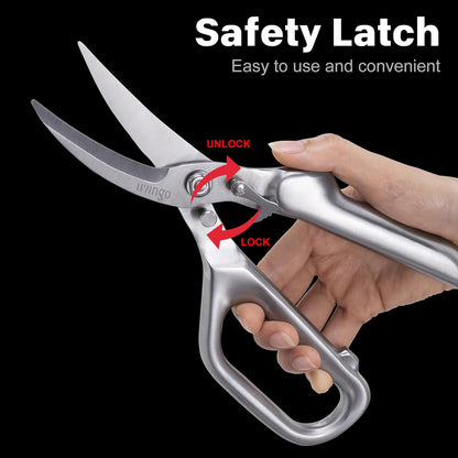LIVINGO Kitchen Forged Shears Heavy Duty Come Apart Ultra Sharp Multi-function Stainless Steel Scissors Bottle Opener, Nut Cracker 8.5 inch