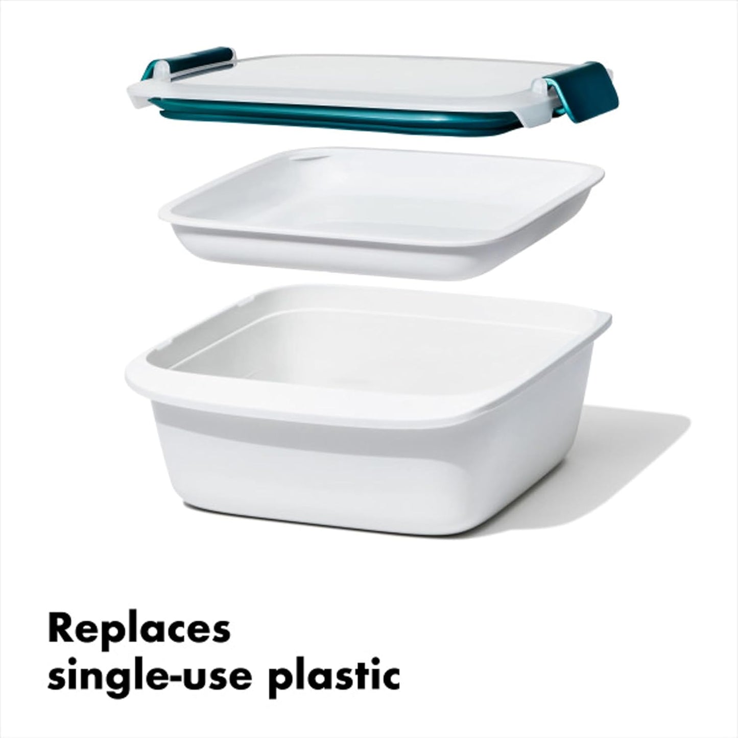 OXO Good Grips Prep & Go Snack & Dip Container, Snack Fuss-Free on the Move, Leakproof Reusable Small Meal Food Storage and Lid, Food Containers with Lids, Snack Organizer, 1.6 Cups/0.4 L