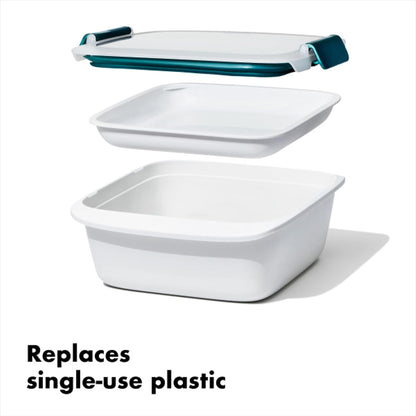 OXO Good Grips Prep & Go Snack & Dip Container, Snack Fuss-Free on the Move, Leakproof Reusable Small Meal Food Storage and Lid, Food Containers with Lids, Snack Organizer, 1.6 Cups/0.4 L