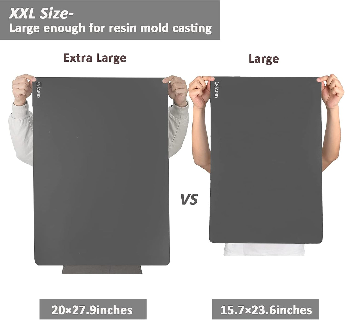 Sapid Extra Large Silicone Sheet for Crafts, Thick Silicone Jewelry Casting Mats, Nonstick Nonslip Silicon Mat for Epoxy Resin, Art Painting, Heat- Resistance Counter Mat (20"×27.9", Dark Gray)