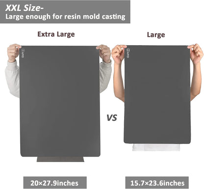 Sapid Extra Large Silicone Sheet for Crafts, Thick Silicone Jewelry Casting Mats, Nonstick Nonslip Silicon Mat for Epoxy Resin, Art Painting, Heat- Resistance Counter Mat (20"×27.9", Dark Gray)
