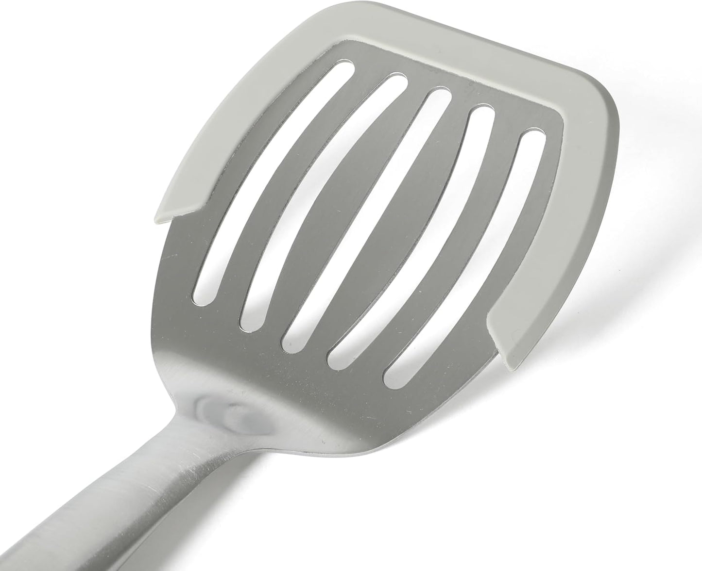 Calphalon Slotted Turner, Kitchen Flipping Spatula, Slotted Spatula, Stainless Steel Turner with Silicone Heat Resistance Handle, Nonstick-Safe Spatula for Draining and Flipping (Navy)