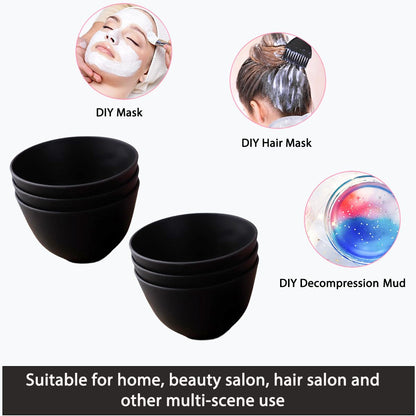 4 Piece Silicone Bowl, Silicone Mixing Bowl Set, Reusable Facial Bowls for Estheticians for Salon Spa or Home Beauty Tools (2 Large 2 Medium)