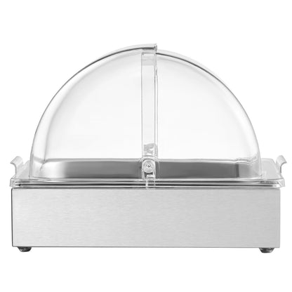 VEVOR Chilled Condiment Server, 4 Compartment Ice Cooled Condiment Serving Container, Chilled Garnish Tray Bar Caddy with Lid, for Bartending & Serving Taco, Salad, Fruit, Home & Restaurant Supplies
