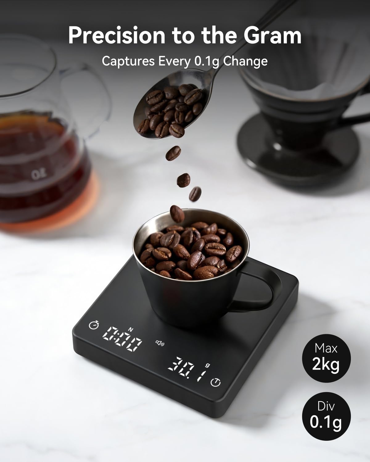 Espresso Coffee Scale with Timer 0.1g Precision Shot Scale
