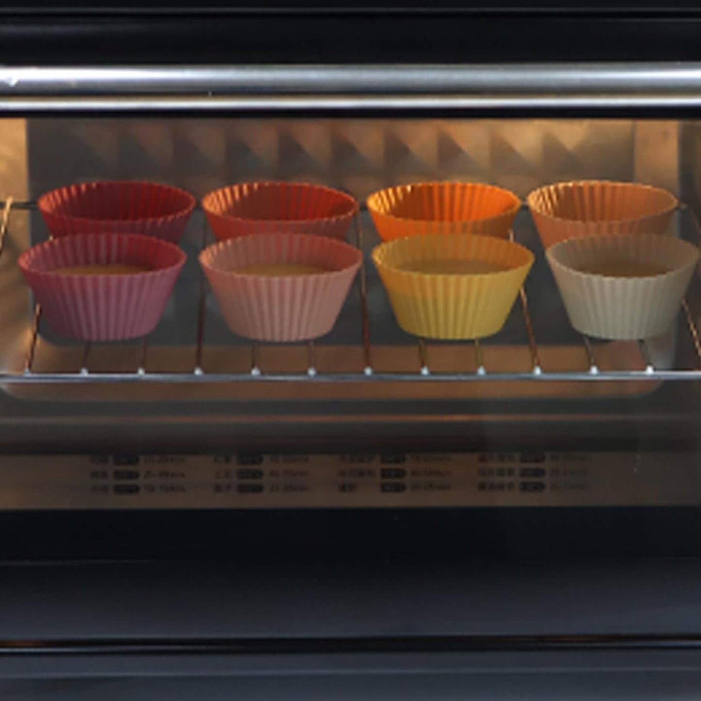 Silicone Baking Muffin Cups 12 Pack, Reusable Cupcake Liners Cake Molds, BPA Free, Dishwasher Safe(White, Green, Navy, Dusty Blue)